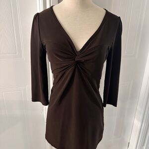 Flattering Vintage Twist-Front V-Neck Top